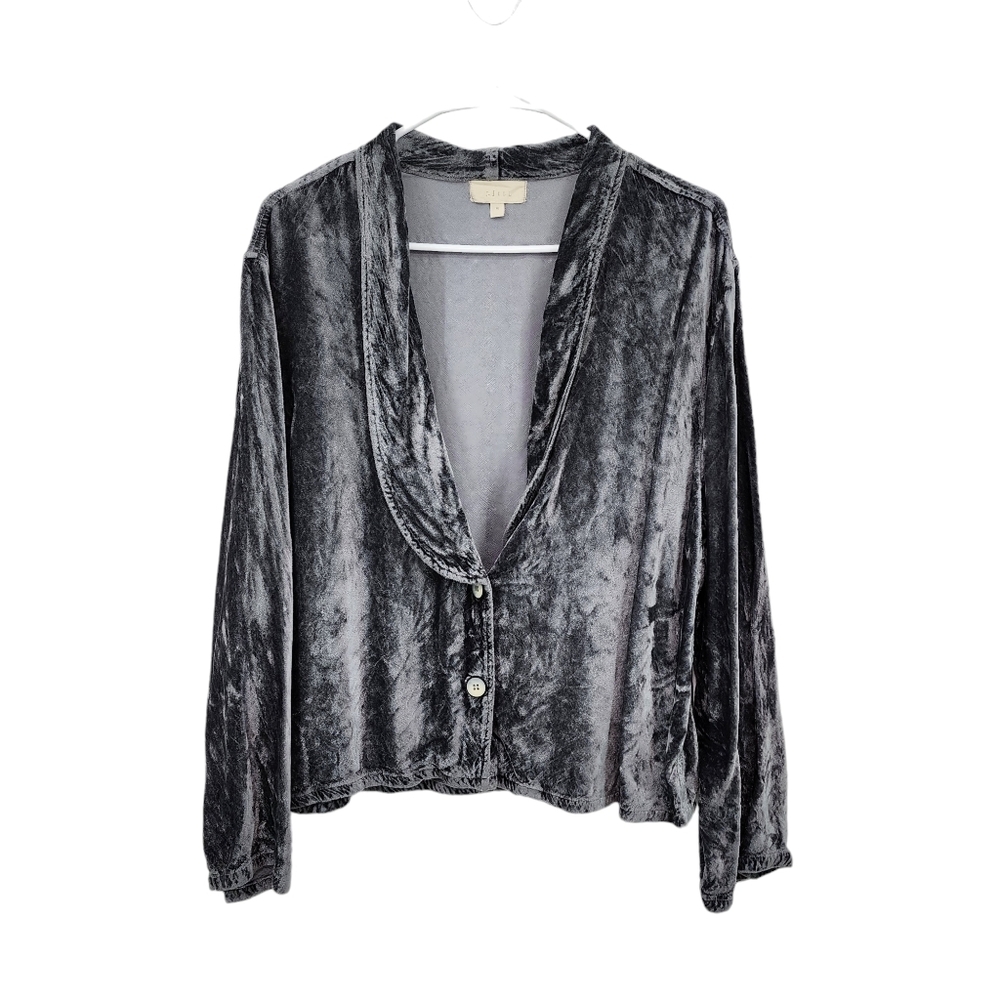 J. Jill Gray Velvet Buttoned Blazer